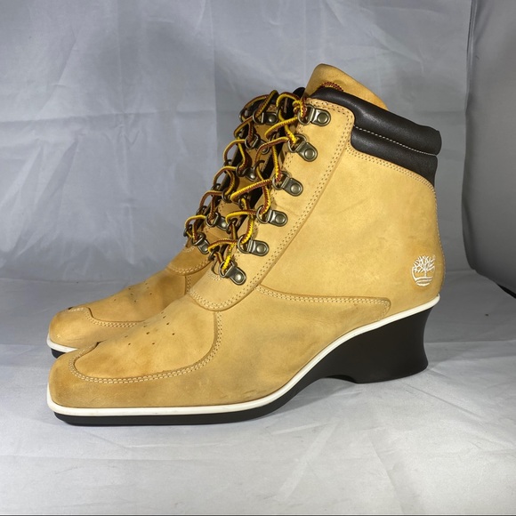 Timberland Shoes - Timberland Premium Ankle Boots Wedge Wheat Leather